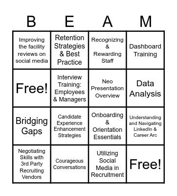 BEAM me up Scotty! Bingo Card
