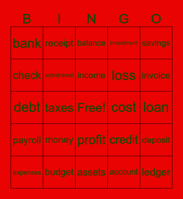 ACCOUNT-INGO Bingo Card