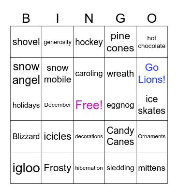 Winter Bingo Card