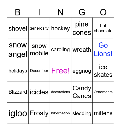 Winter Bingo Card