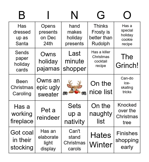 Jingle All the Way Bingo Card