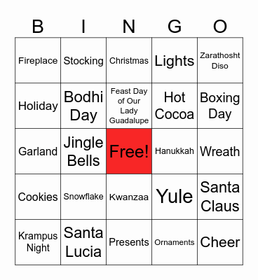 TA Holiday/End of Year Party - 2024 Bingo Card