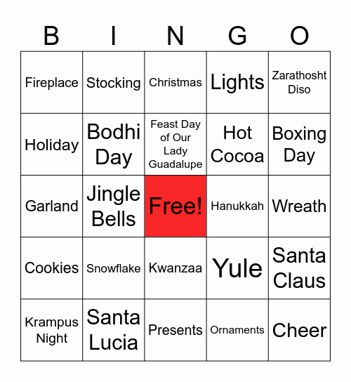 TA Holiday/End of Year Party - 2024 Bingo Card