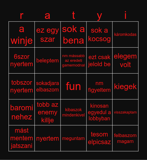 ratyi death ball Bingo Card