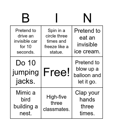 Bingo Card