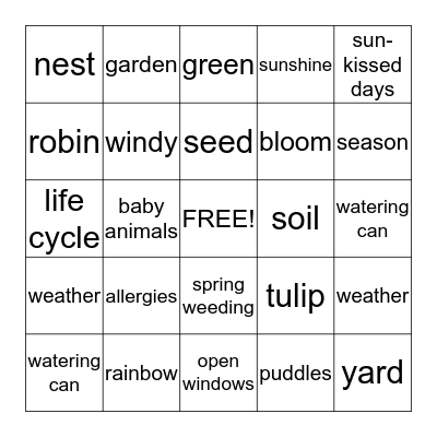 SPRING BINGO Card
