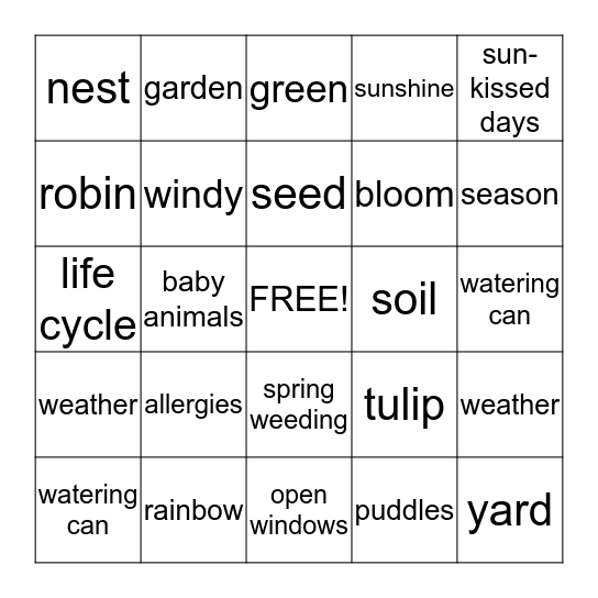 SPRING BINGO Card
