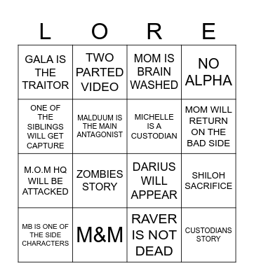 SAB BINGO Card