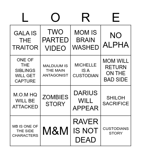SAB BINGO Card