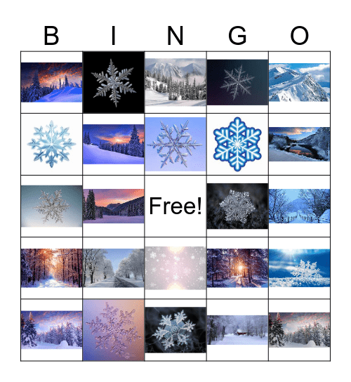 Snowflake Bingo Card