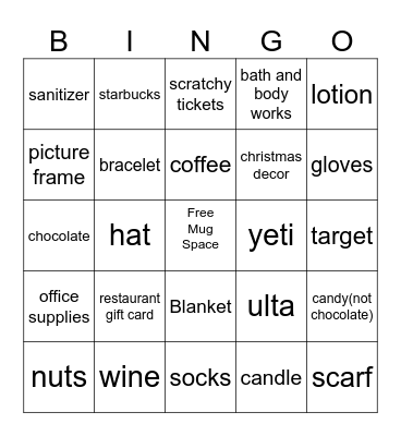 Christmas Bingo Card