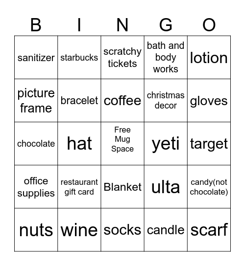 Christmas Bingo Card