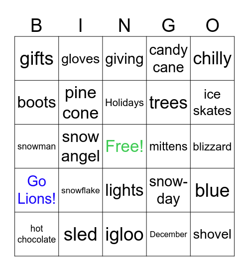 Winter Bingo Card