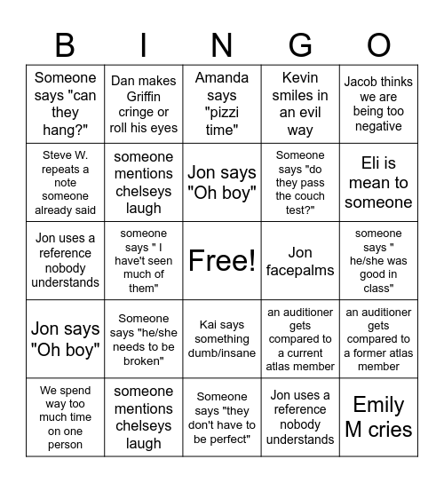 2024 NTA SHOW Bingo Card