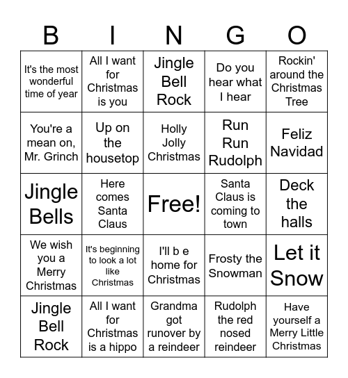 Merry Christmas! Bingo Card