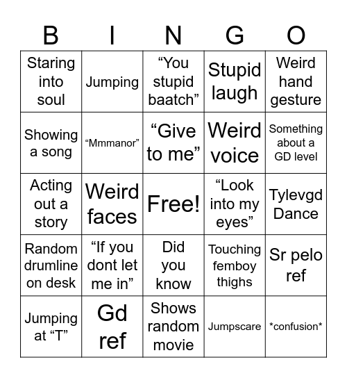 TylevGD Bingo Card