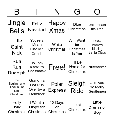 Christmas Bingo! Bingo Card