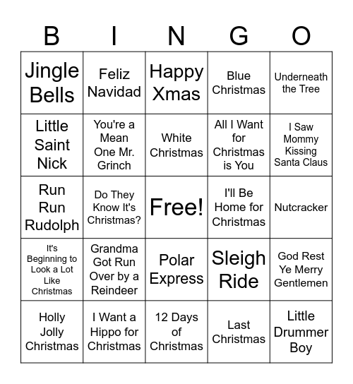 Christmas Bingo! Bingo Card