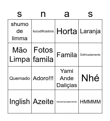 Sandra Nobre Bingo Card