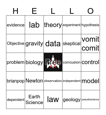 Science Bing  Bingo Card