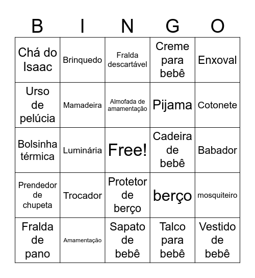 Chá do Isaac Bingo Card