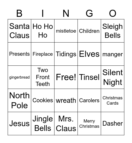 Christmas Bingo Card