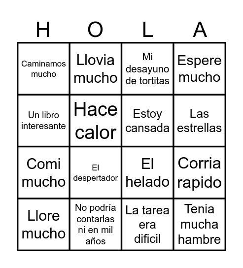 Exageremos todo! Bingo Card