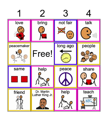 Dr King Bingo Card