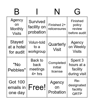 RLU Bingo Card