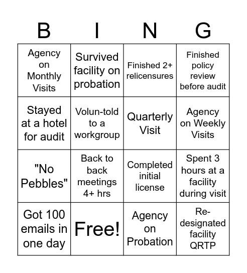 RLU Bingo Card