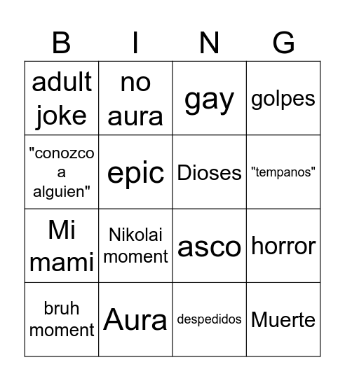 un show más Bingo Card