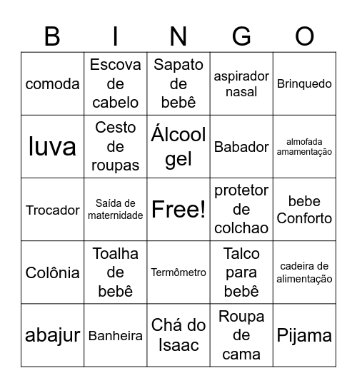 Chá do Isaac Bingo Card