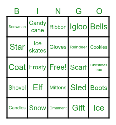 Christmas Bingo Card