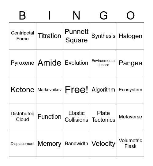 Women in STEM BINGO Fall 24 Bingo Card