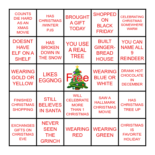 FINANCE CHRISTMAS BINGO Card