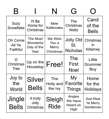 Christmas Singo Bingo Card