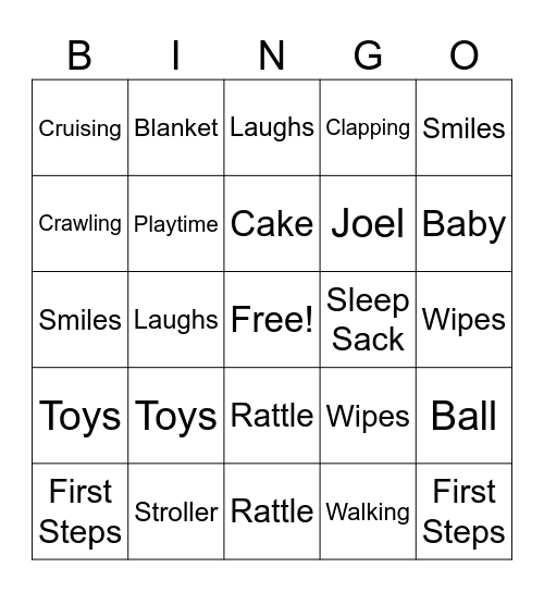 Joel Bingo Card