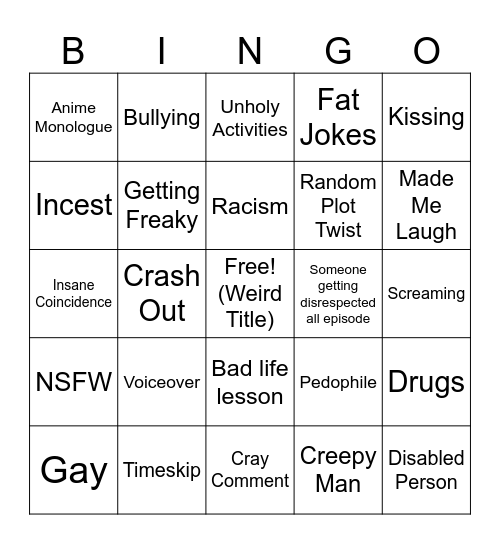 Tommorow's Teachings Bingo Card