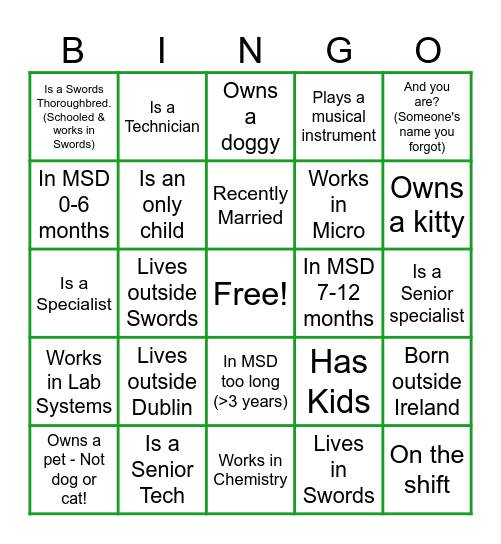 QC Bingo Card