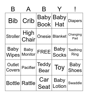 Baby Bingo Card