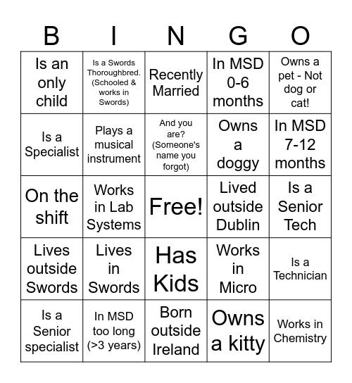 QC Bingo Card