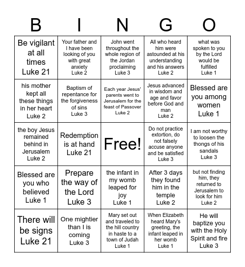 SEEKING GOD Bingo Card