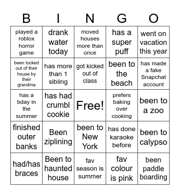 Untitled Bing Bingo Card