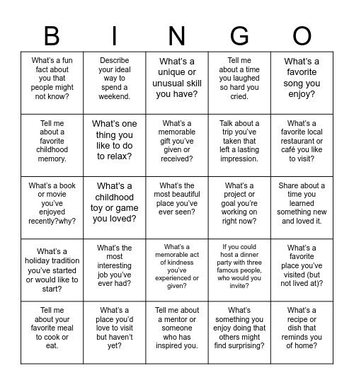 Christmas Banquet 2024 Bingo Card