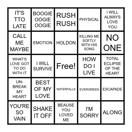 GREATEST WOMEN Bingo Card