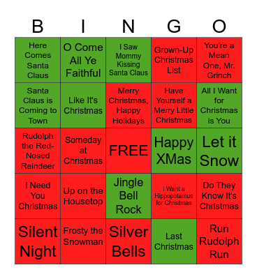 Christmas Bingo! Bingo Card