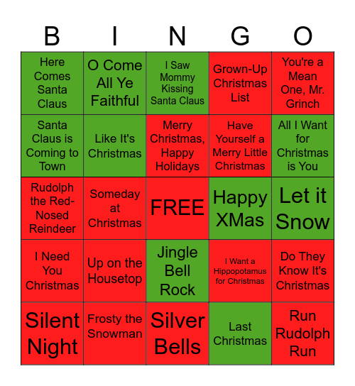 Christmas Bingo! Bingo Card