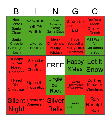 Christmas Bingo! Bingo Card