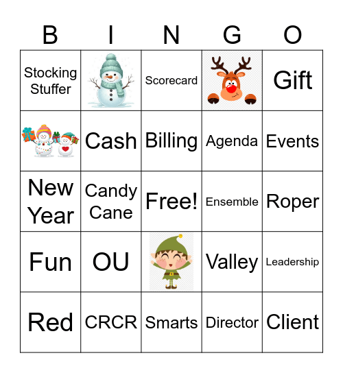 Holiday Billing Fun Bingo Card