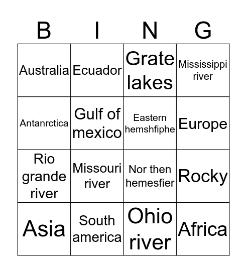 Georapy  Bingo Card